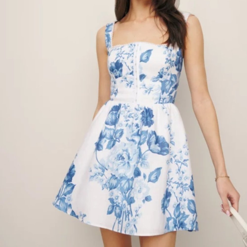 Sheri Linen Dress reformation mini dress floral